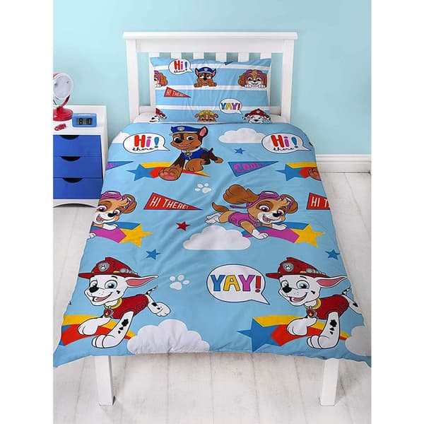 Paw Patrol Cool Vändbart Påslakanset Enkel Blå Blue Single