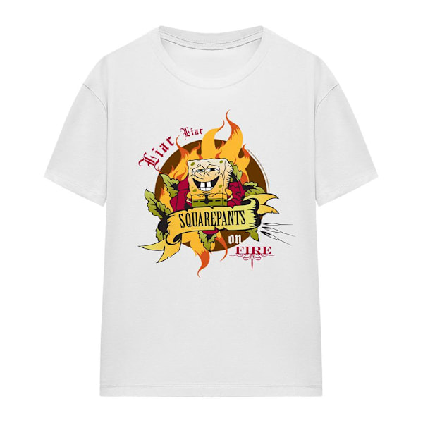 SvampBob Fyrkant Unisex Vuxen Lögnare Lögnare Brallor i Brand T-shirt White S