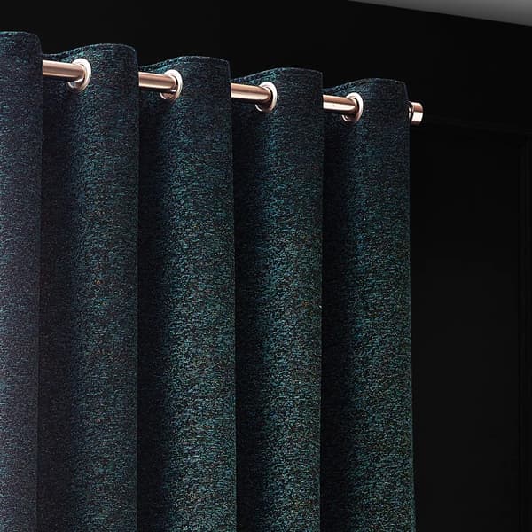 Paoletti New Galaxy Chenille Öglettgardiner 229cm x 229cm Smaragd Emerald 229cm x 229cm