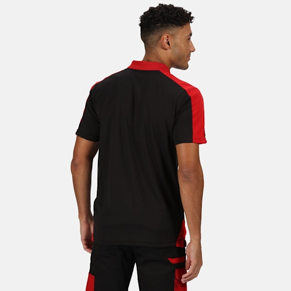 Regatta Professional Herr Kontrast Coolweave Pikétröja S Svart Black/Classic Red S