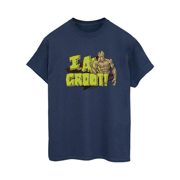 Guardians Of The Galaxy Dam/Damer I Am Groot Bomull Boyfriend T-Shirt Navy Blue M