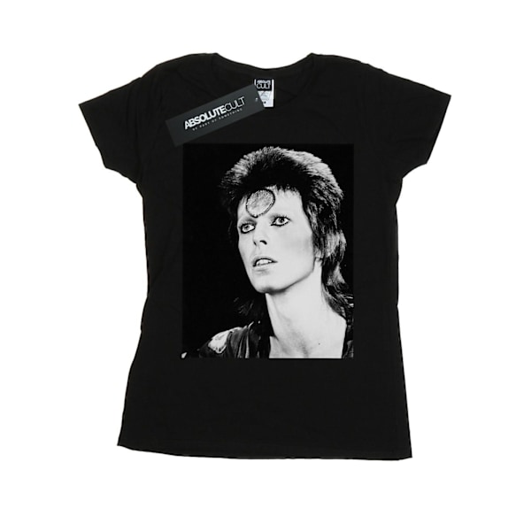 David Bowie Dam/Kvinnor Ziggy Looking Bomull T-shirt XL Svart Black XL