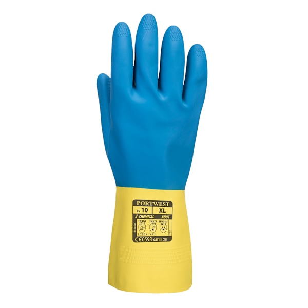 Portwest Unisex Vuxen Dubbeldoppad Latex Vante L Gul/Blå Yellow/Blue L