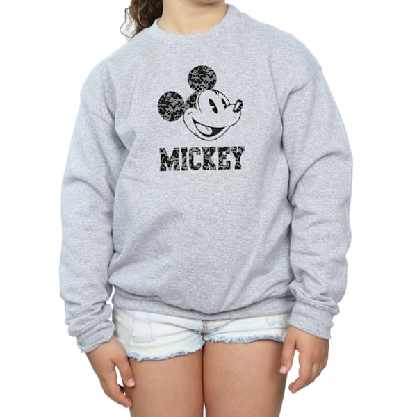 Disney Girls Mickey Mouse Laces Sweatshirt 5-6 år Sports Grå Sports Grey 5-6 Years