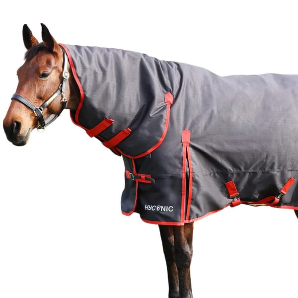 HYCONIC Combi Combo Hals Hästtäcke Utedäck 6´ 6 Grå/Röd Charcoal/Red 6´ 6