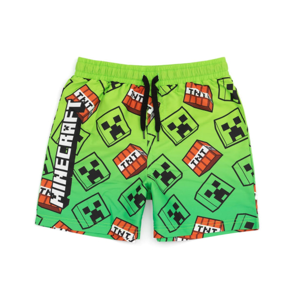 Minecraft Boys Creeper Simshorts 7-8 år Grön/Svart Green/Black 7-8 Years