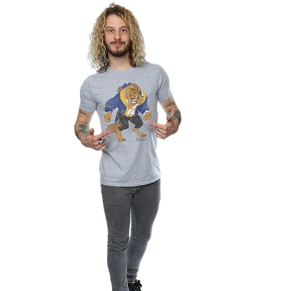 Beauty And The Beast Herr T-Shirt med Beast-motiv S Heather Heather Grey S