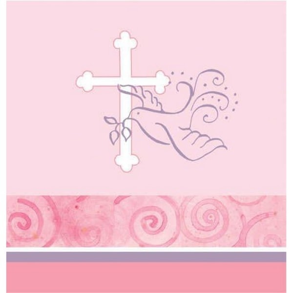 Creative Converting Faithful Plastic Dove Cover One Pink/White One Size