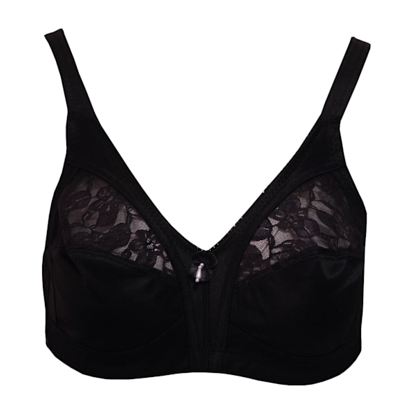 Marlon Dam/Kvinnor Spets Fast Kontroll Bygellös BH 48DD Svart Black 48DD