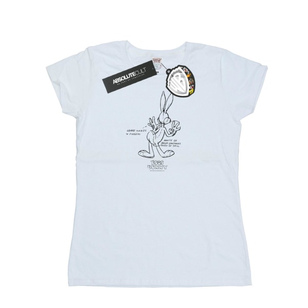 Looney Tunes Dam/Dam Bugs Bunny White Belly Bomull T-Shir White L