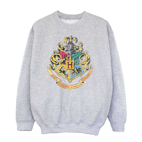 Harry Potter Pojkar Hogwarts Crest Sweatshirt 7-8 År Sports Grå Sports Grey 7-8 Years