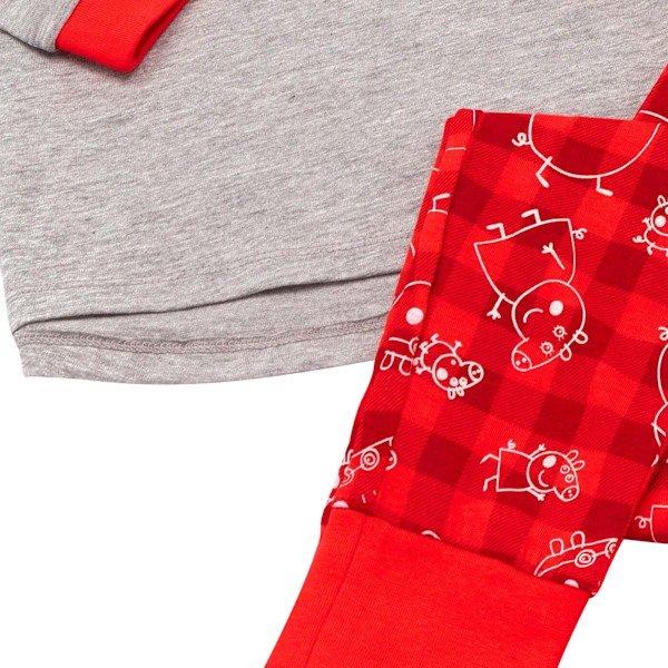 Greta Gris Flickor Jul Pyjamas Set 3-4 År Röd/Grå Red/Grey 3-4 Years