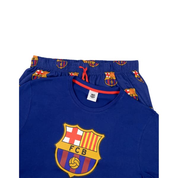 FC Barcelona Herr Crest Kortärmad Lång Pyjamas Set S Blå Blue S