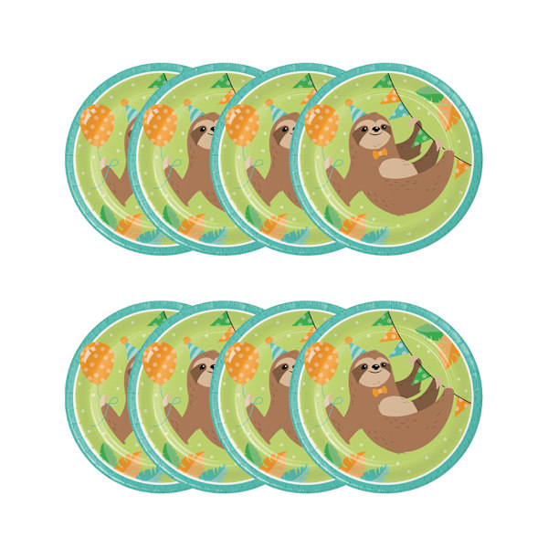 Creative Party Papper Sengångare Tallrik (8-pack) One Size Mu Multicoloured One Size