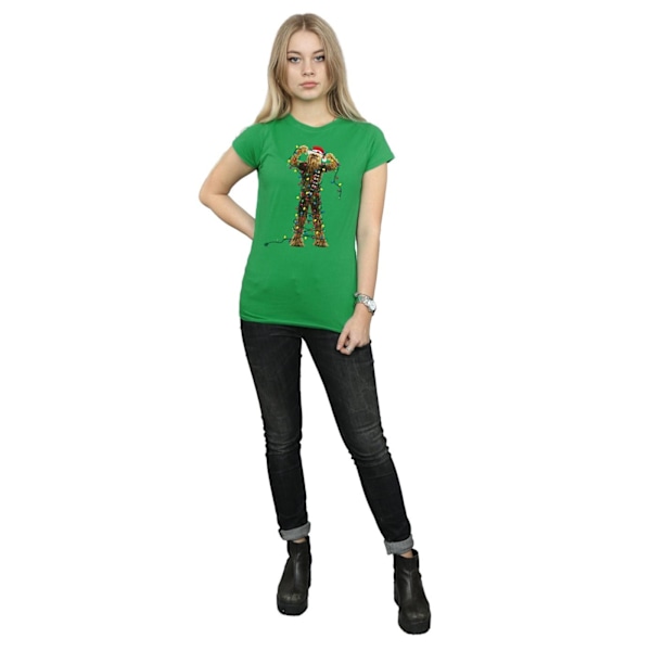 Star Wars Dam/Damer Chewbacca Julbelysning Bomull T-shirt Irish Green XL