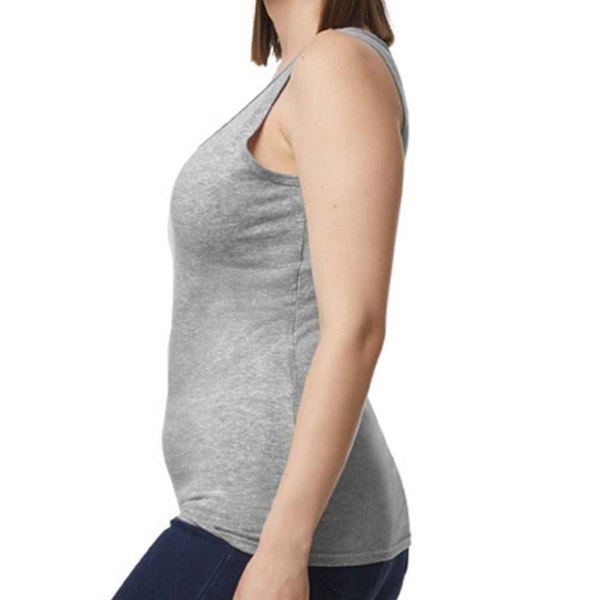 Gildan Dam/Kvinna Softstyle Enfärgad Tanktop 8 UK Sportgrå Sports Grey 8 UK