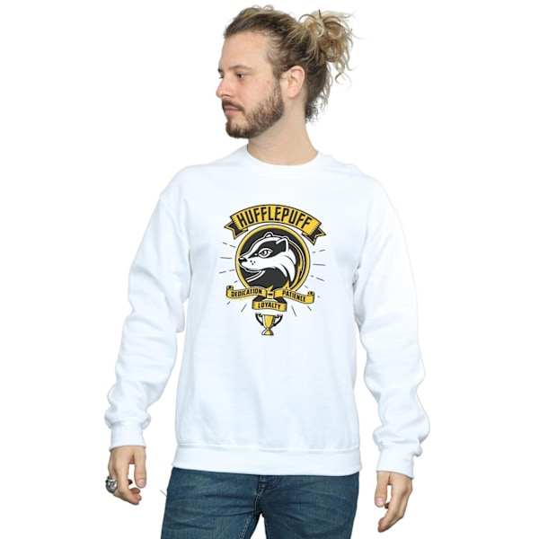 Harry Potter Herr Hufflepuff Toon Crest Sweatshirt XXL Vit White XXL