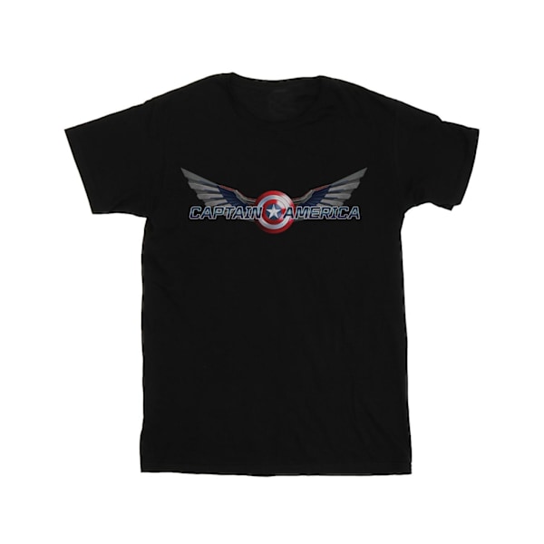 Marvel Boys Falcon And The Winter Soldier Captain America Logo Black 5-6 Years