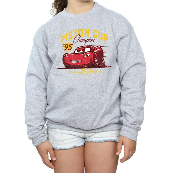 Disney Girls Cars Piston Cup Champion Sweatshirt 9-11 år Spo Sports Grey 9-11 Years
