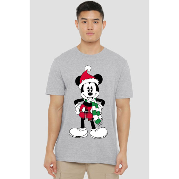 Disney Herr Mickey Mouse Tartan Jul T-Shirt 3XL Sport Hea Sport Heather 3XL