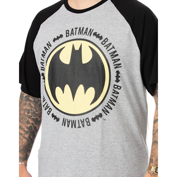 Batman Herr Logotyp Lång Pyjamas Set S Grå/Svart Grey/Black S