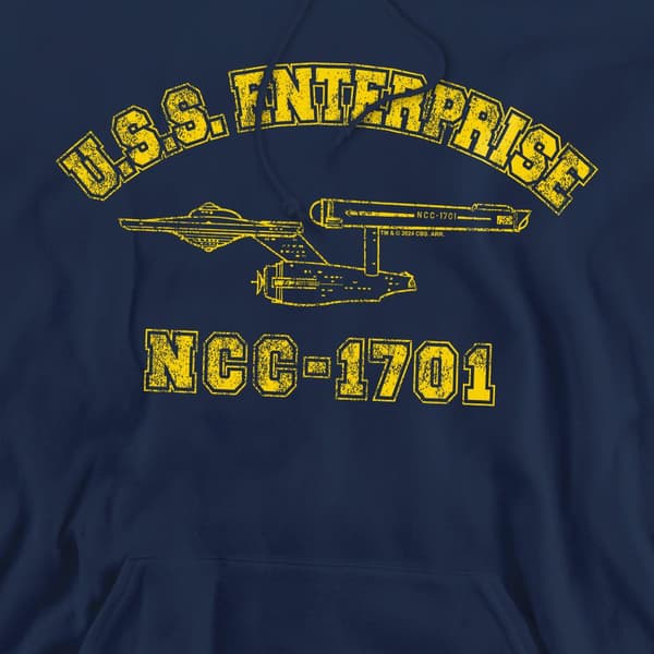 Star Trek Herr Enterprise Athletic Hoodie M Marinblå Navy M