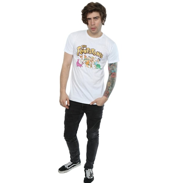 The Flintstones Herrgrupp Distressed T-Shirt M Vit White M