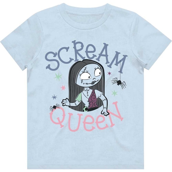 Nightmare Before Christmas Girls Scream Queen Bomull T-shirt 3- Light Blue 3-4 Years