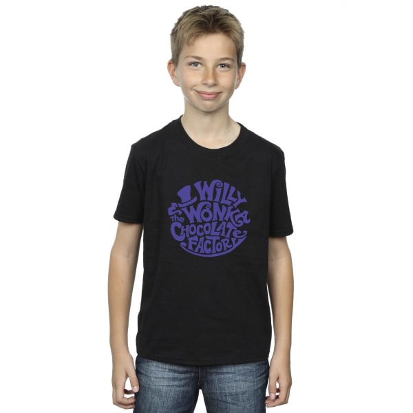 Willy Wonka & The Chocolate Factory Boys Typed Logo T-Shirt 12- Black 12-13 Years