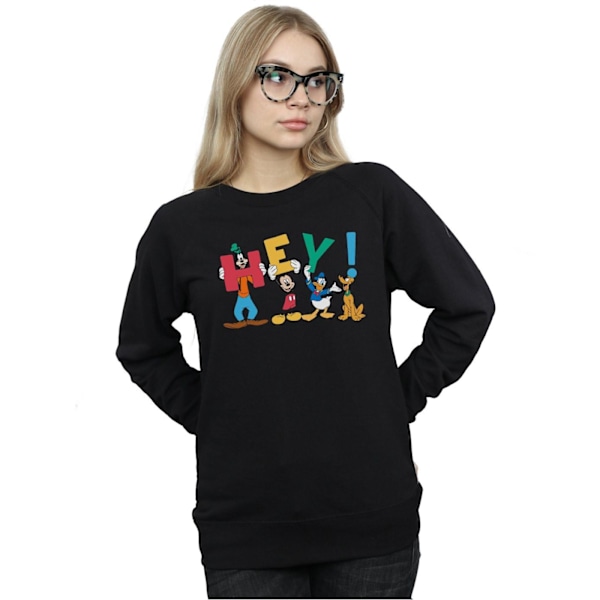 Disney Dam/Kvinnor Mickey Mouse Vänner Hej Sweatshirt L Svart Black L