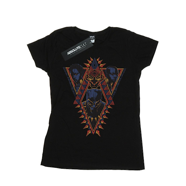 Marvel Womens/Ladies Black Panther Tribal Heads Bomull T-shirt Black XL