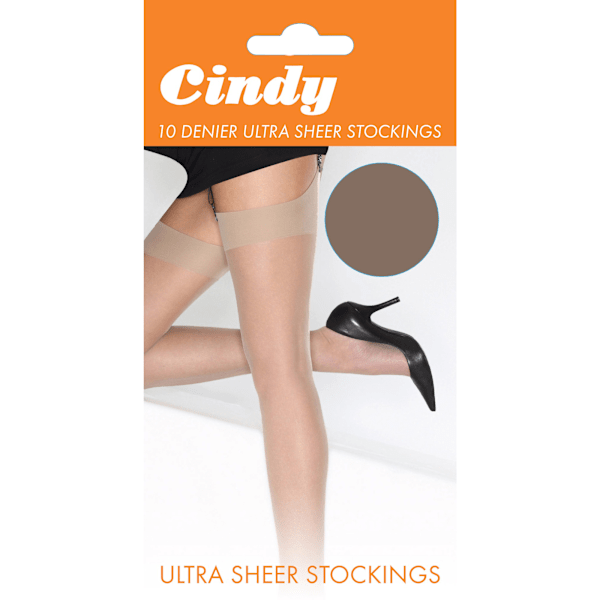 Cindy Dam/Kvinnor 10 Denier Ultra Sheer Strumpor (1 Par) På Paloma Mink One Size (UK Shoe 3-8)