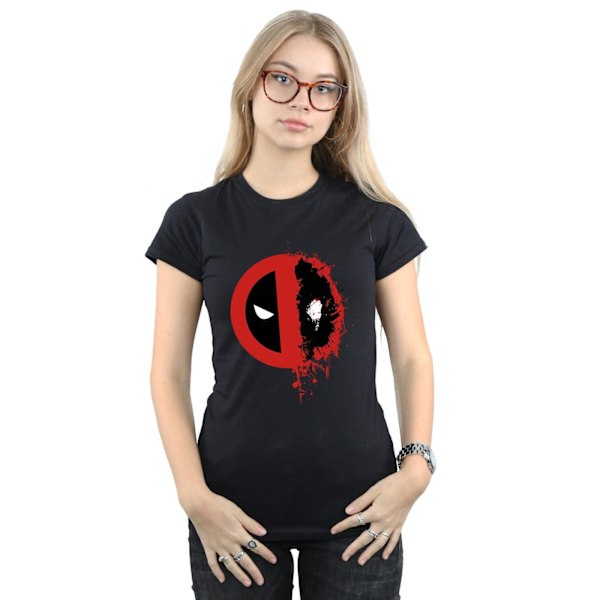 Marvel Womens/Ladies Deadpool Split Splat Logo Bomull T-shirt X Black XXL