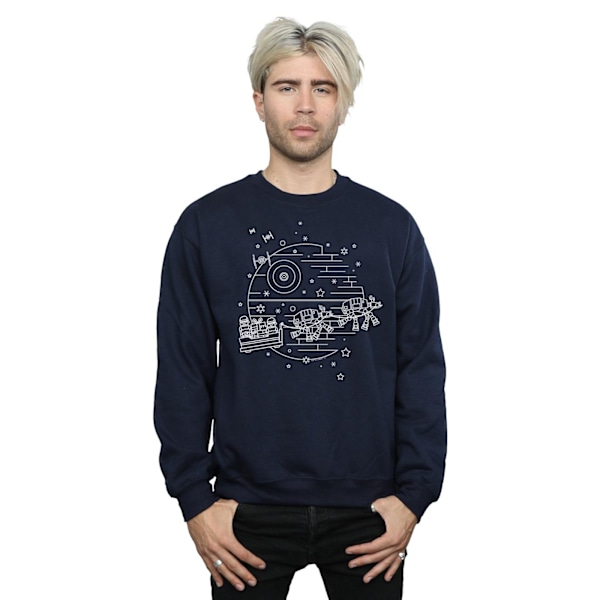 Star Wars Herr Death Star Sleigh Sweatshirt XXL Marinblå Navy Blue XXL