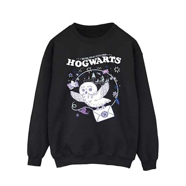 Harry Potter Herr Sweatshirt med uggla och brev från Hogwarts M Svart Black M