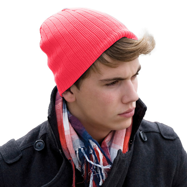 Result Vinter Essentials Unisex Vuxen Stickad Bomull Mössa En Storlek Röd Red One Size