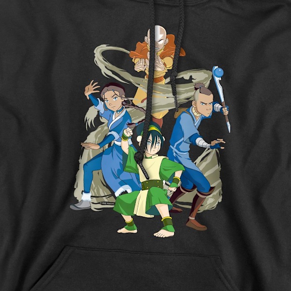 Avatar: The Last Airbender Herr Team Avatar Elements Hoodie XXL Black XXL