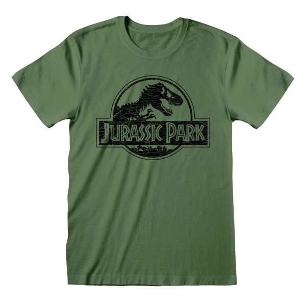 Jurassic Park Dam/Dam Klassisk Logotyp Pojkvän T-shirt XL K Khaki XL