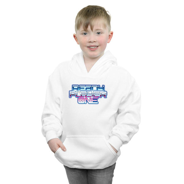 Ready Player One Boys Gradient Logo Hoodie 7-8 år Vit White 7-8 Years