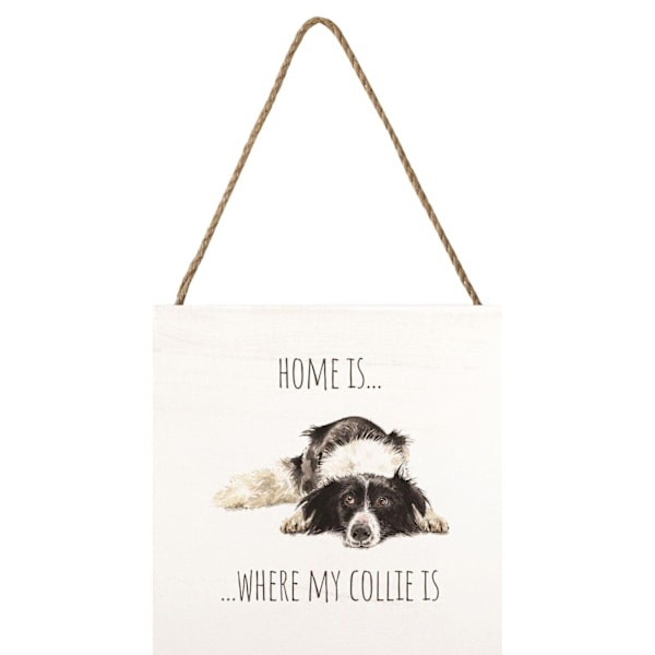 Louise Nisbet Träskylt Border Collie En Storlek Vit/Svart White/Black One Size