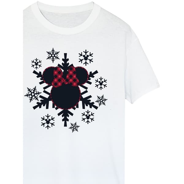 Disney Dam/Damer Minnie Mouse Gingham Snöflingor Bomulls Boy White M
