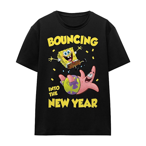 SvampBob Fyrkant Unisex Vuxen Studsar In I Det Nya Året T-shirt Black M