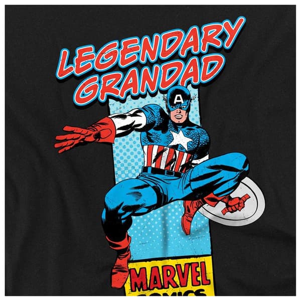 Marvel Comics Herr Legendarisk Farfar Captain America Corner Box Black M