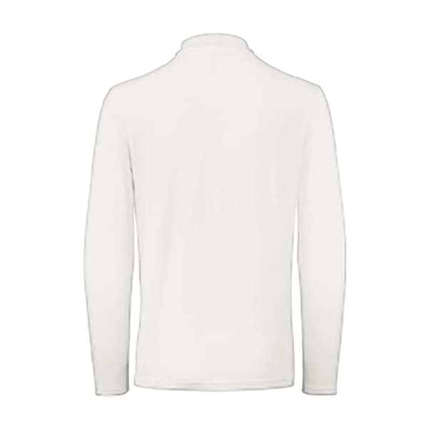 B&C Herr ID.001 Långärmad Pikétröja XL Vit White XL