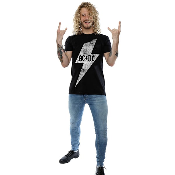 AC/DC Herr Blixt Bult Bomull T-shirt S Svart Black S