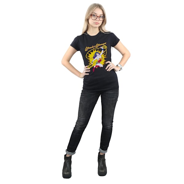 DC Comics Dam/Kvinnor Wonder Woman Leap Bomull T-shirt M Svart Black M