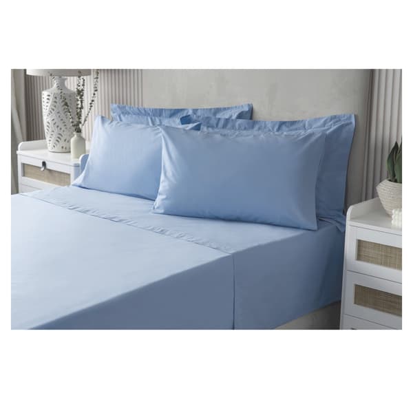 Belledorm Easycare Percale Platform Valance Dubbel Himmelblå Sky Blue Double