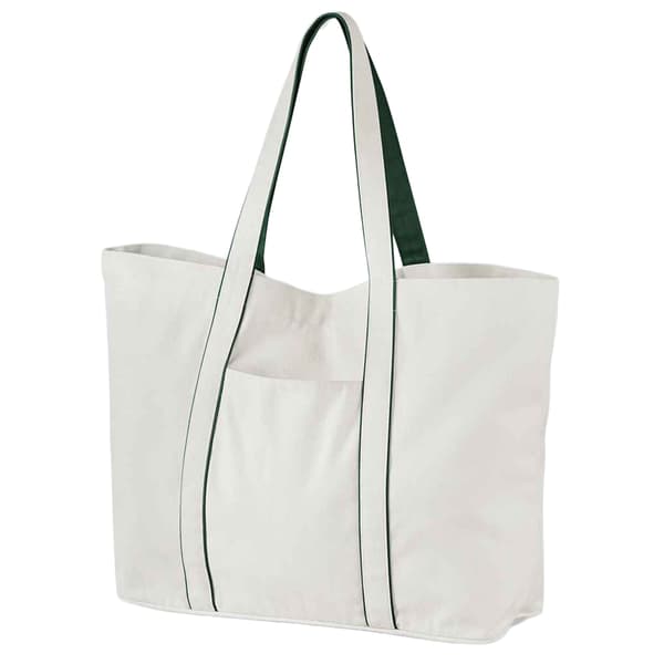 Westford Mill Stor Tygväska One Size Mjuk Vit/Flaskgrön Soft White/Bottle Green One Size