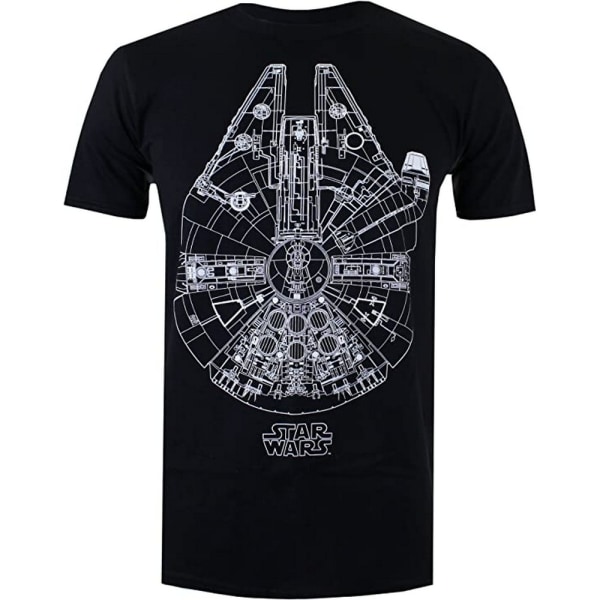 Star Wars Herr Millennium Falcon T-Shirt XXL Svart Black XXL