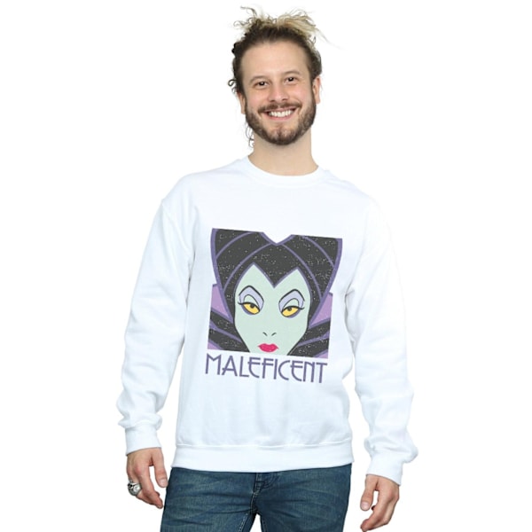 Disney Herr Maleficent Cropped Head Sweatshirt S Vit White S